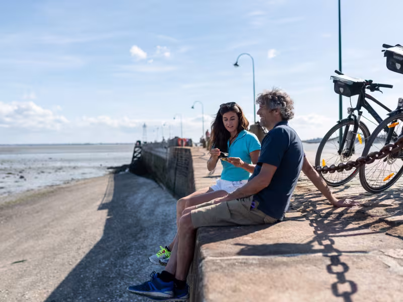 Pause à Cancale sur La Vélomaritime