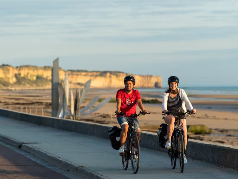 Omaha Beach à vélo sur La Vélomaritime