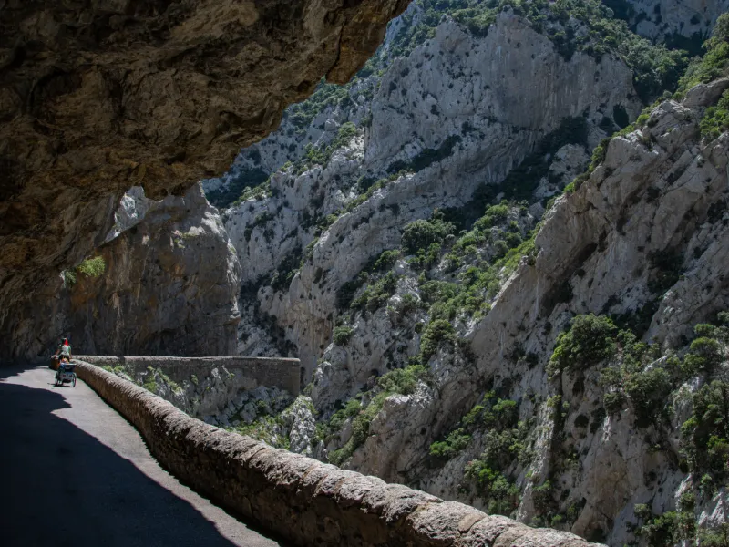 À vélo dans les Gorges de Galamus