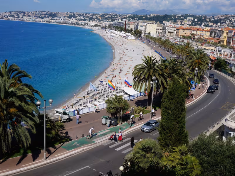 La Promenade des Anglais depuis la Tour Bellanda à NIce