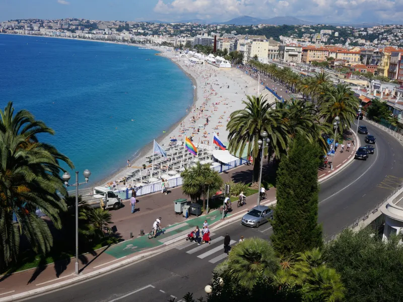 La Promenade des Anglais depuis la Tour Bellanda à NIce
