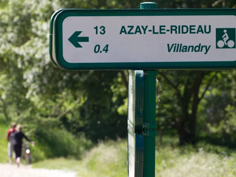 Panneau La Loire à Vélo vers Villandry