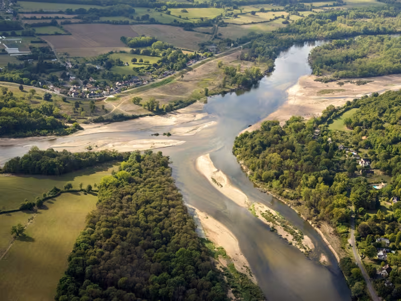 Le bec d'Allier vu du ciel