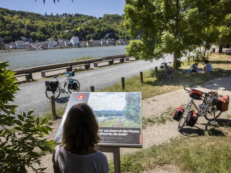 Panneau Impressioniste à Sahurs, en face de La Bouille