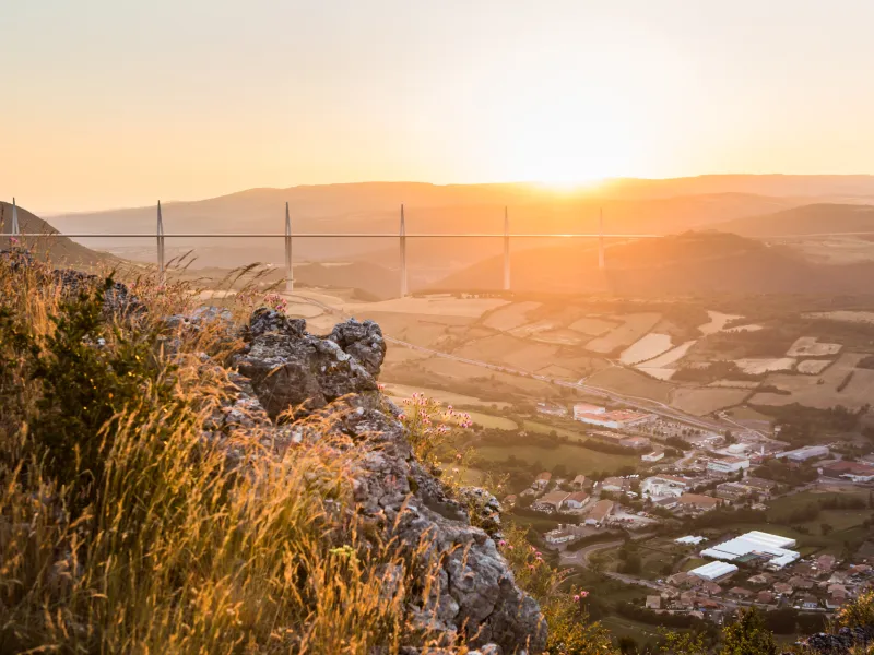 Coucher de soleil sur la vallée du Tarn
