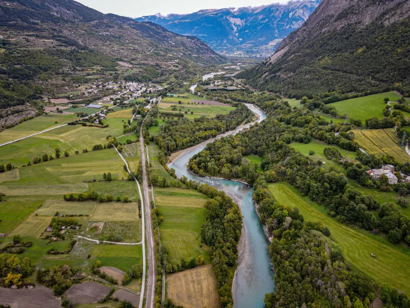Vue aérienne de la Durance