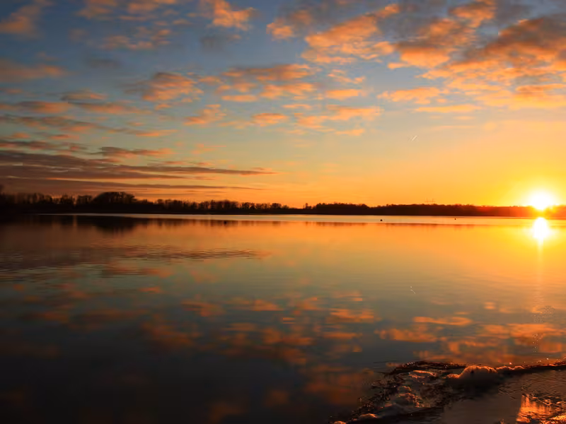 Coucher de soleil à l'étang du puits