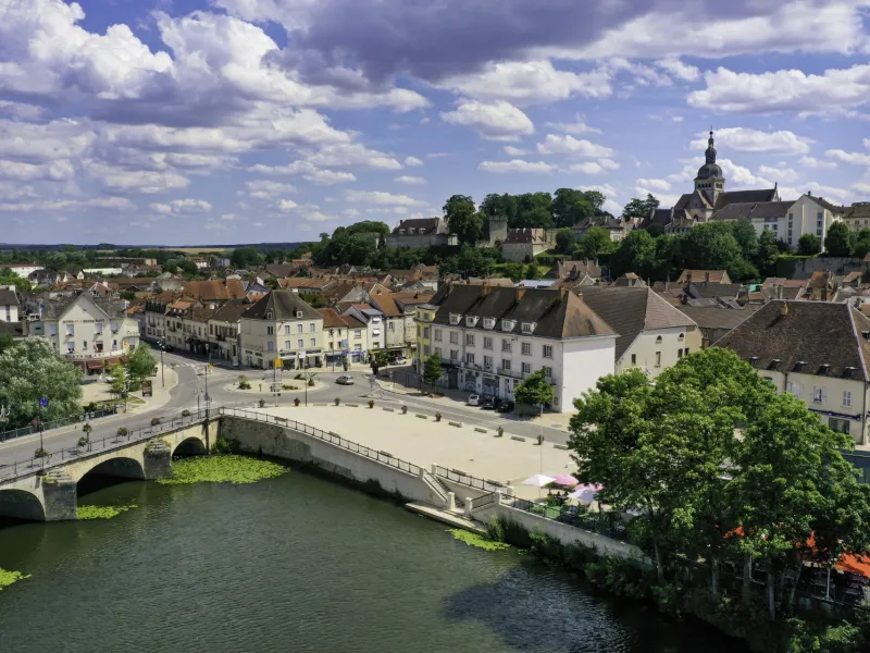 La ville de Gray-sur-Saône vue d'en haut