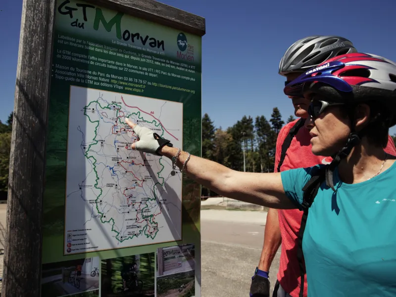 Carte de la Grande Traversée du Morvan à VTT
