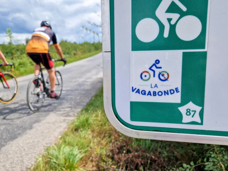 Panneau vélo sur La Vagabonde