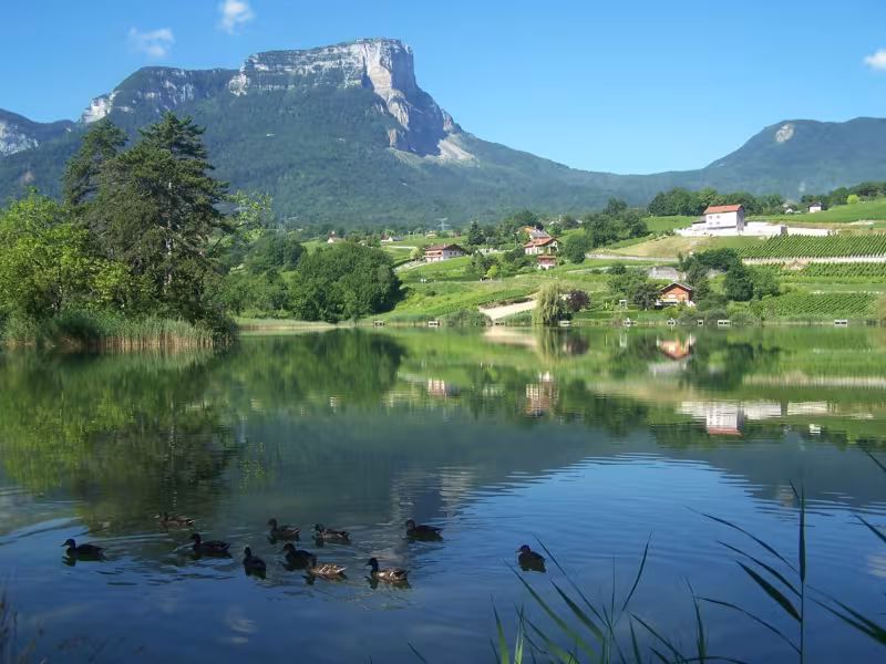Lac de St-André et vignoble des Marches