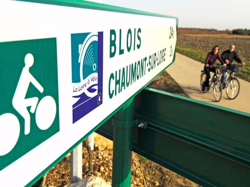 Panneau de La Loire à vélo - Direction Blois