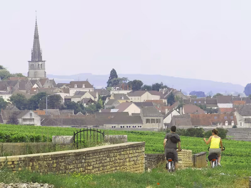 Arrivée à Santenay à vélo