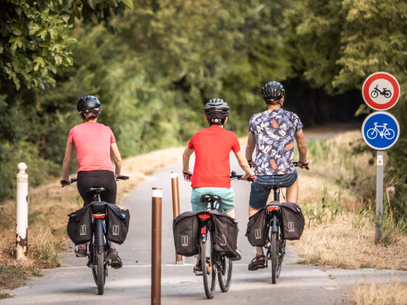 Piste cyclable dans les Alpilles