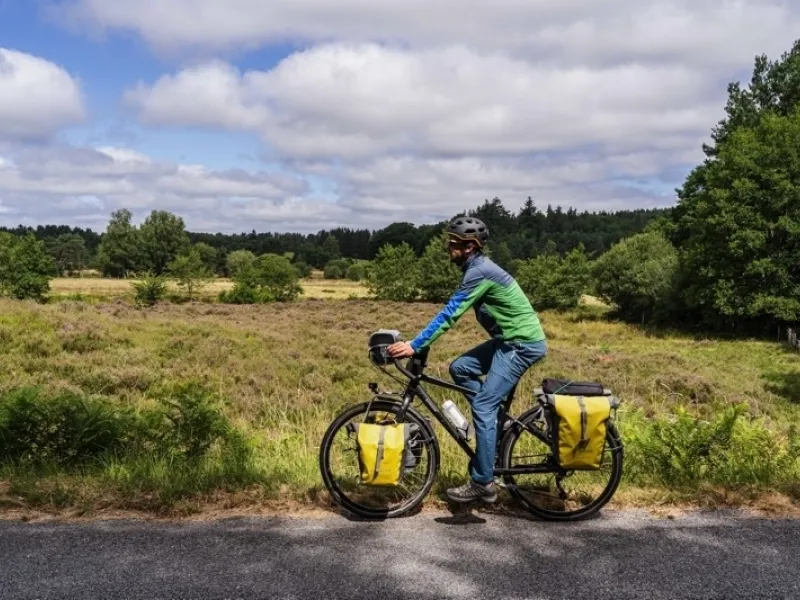 Cycliste sur La Vagabonde