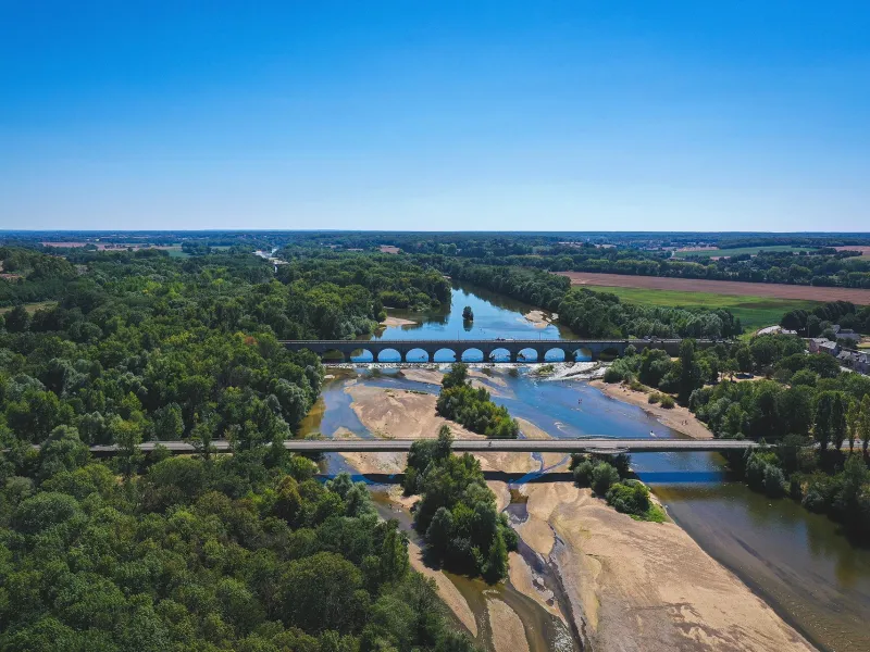 Le pont canal du Guétin vu du ciel
