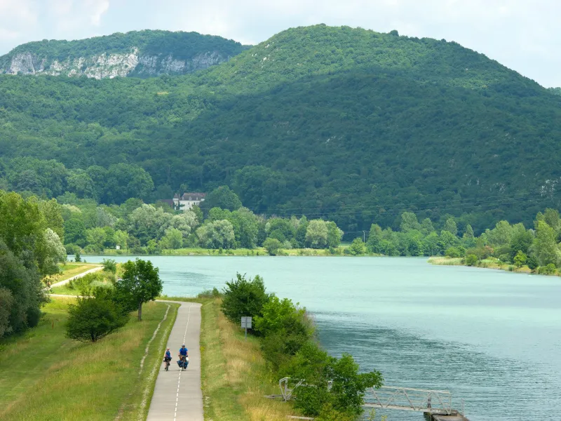 ViaRhôna bei Seyssel aus der Luft