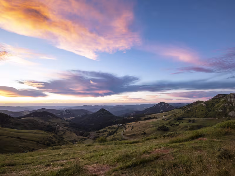 Vue des Sucs au Col de la Croix de Boutières