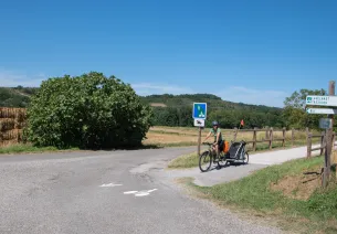 Piste cyclable à Moulin Neuf en Arièges, sur La Vélosud