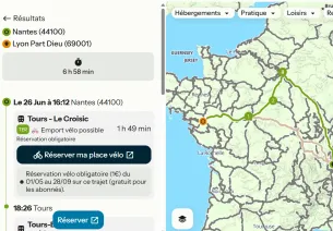 Planificateur Train + Vélo France velo tourisme