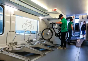 Wagon vélo dans le Train Vélo Loire