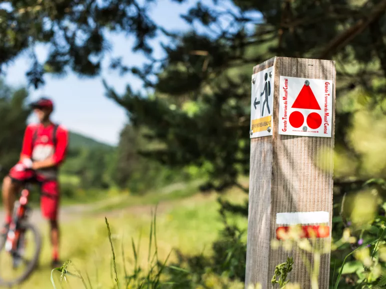 Beschilderung der Mountainbike-Strecken